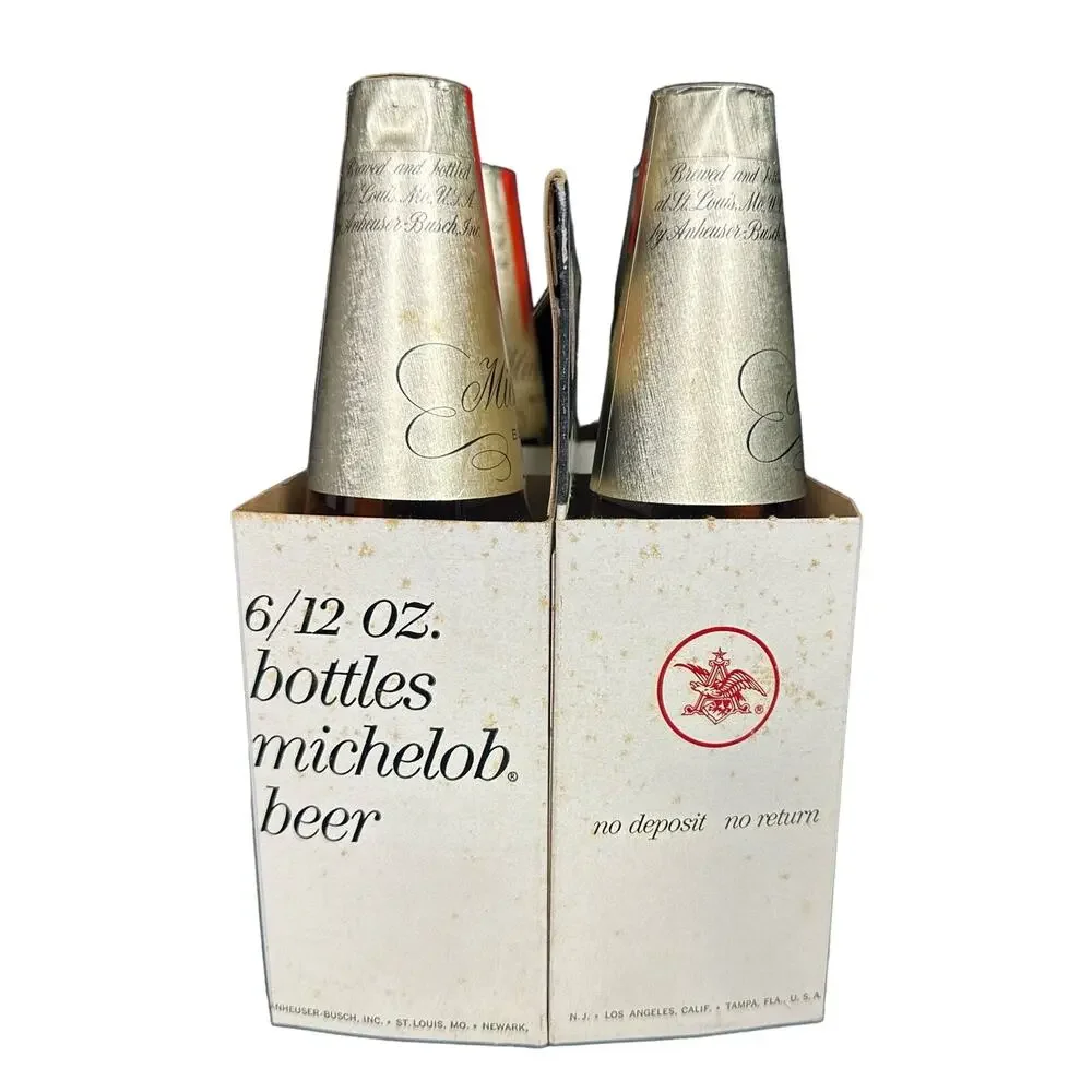Michelob Beer Bottles 4 Sealed Display Only in Original Carton-Very RARE!